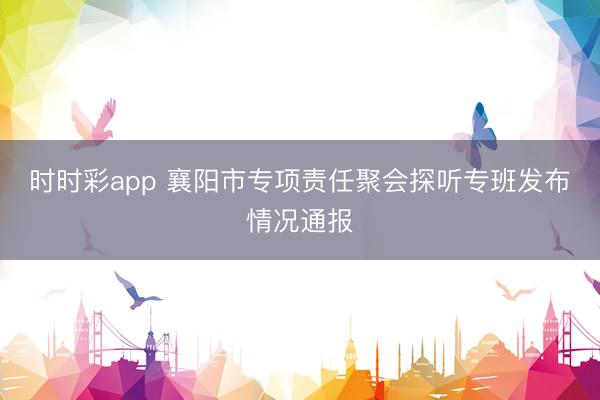 时时彩app 襄阳市专项责任聚会探听专班发布情况通报